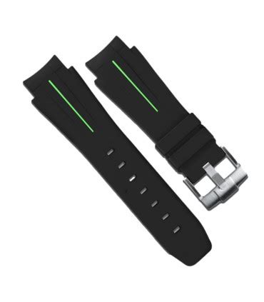 Rubber B strap M107 Black /Green with buckle 